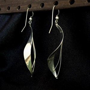 Sterling Silver Spiral Dangle Earrings